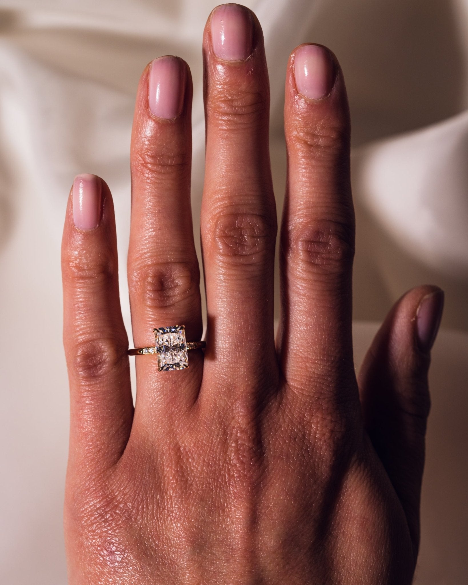 Cushion Hidden Halo Lab Grown Diamond Engagement Ring